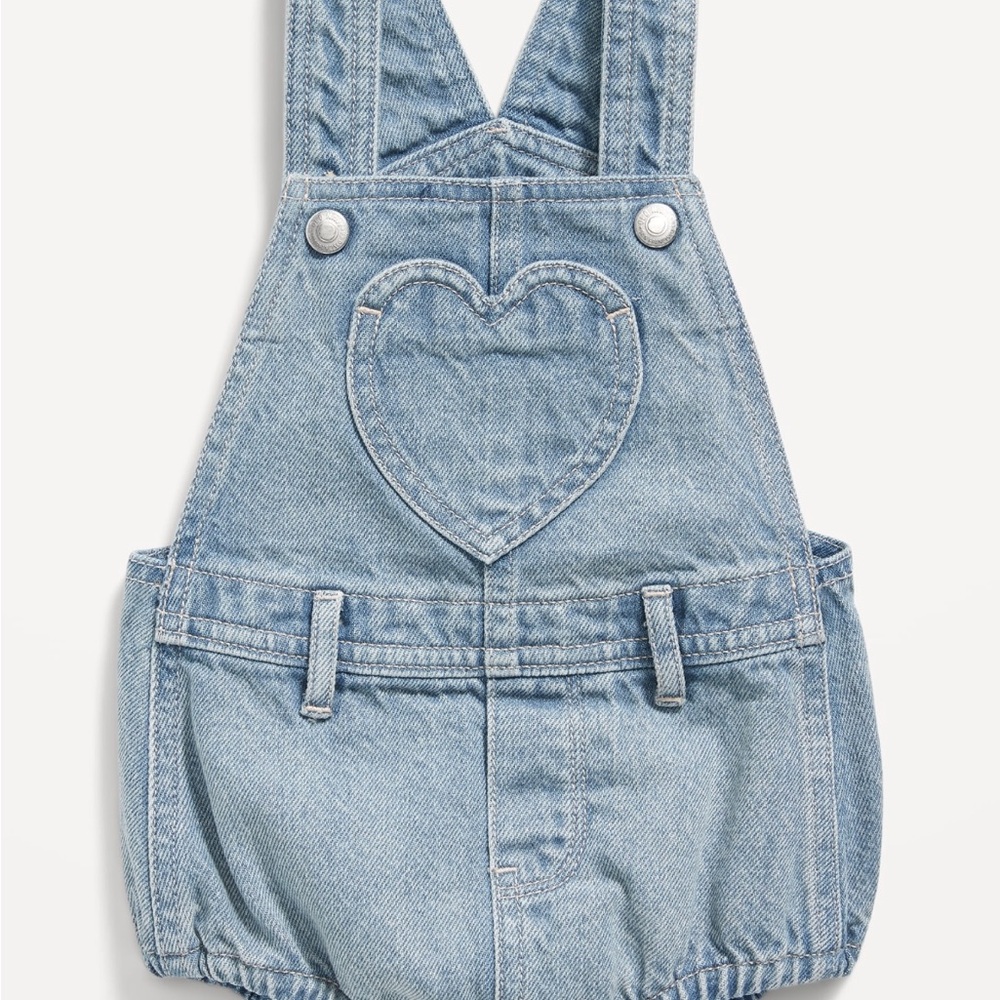 Old Navy Denim Heart Patch Romper